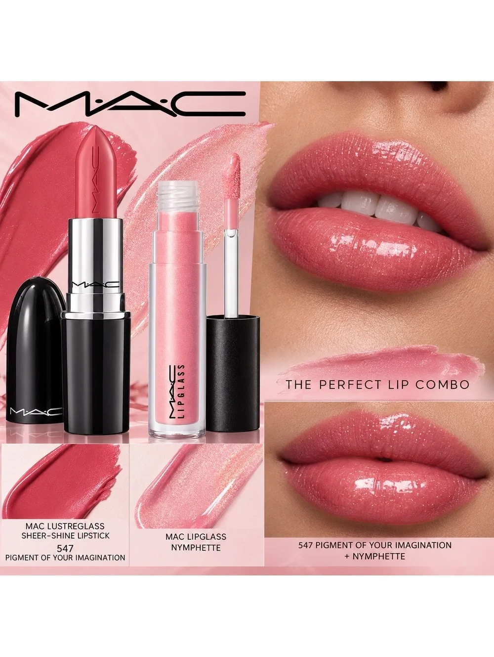 MAC Lipstick & Gloss Lip Combo • Pigment of Your Imagination & Nymphette
